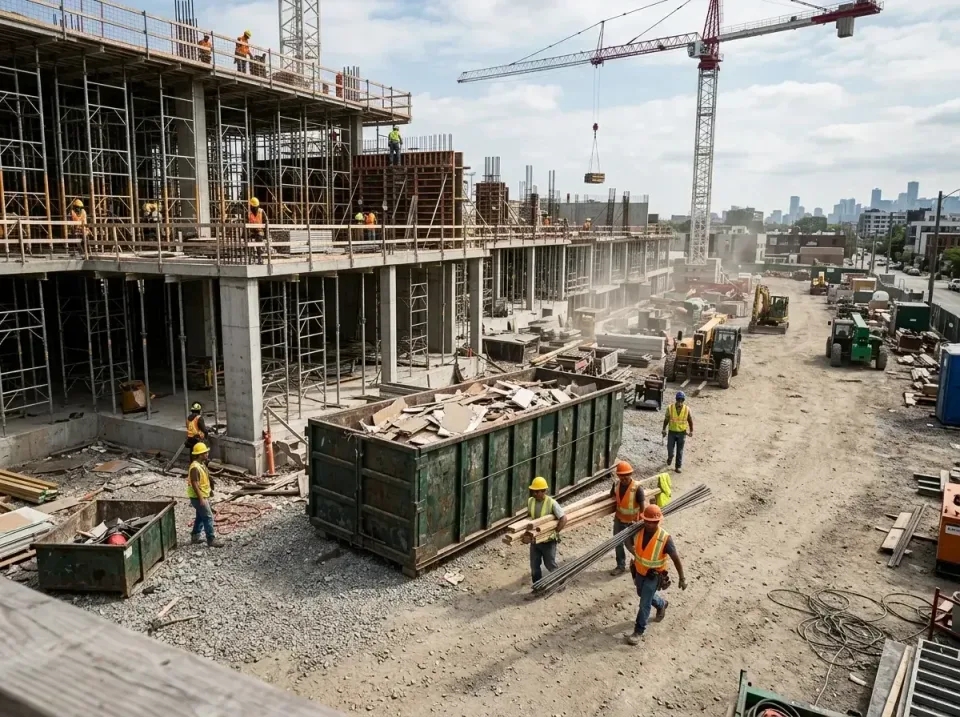 commercial-construction-site-w-002 — frequently asked questions, Low Cost Construction Dumpster Rental in St. Charles, MN